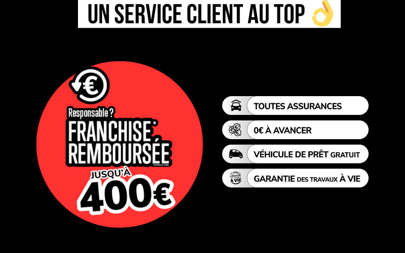 Retrouvez tous les services au top de ZeCarrossery en plus de la franchise remboursée